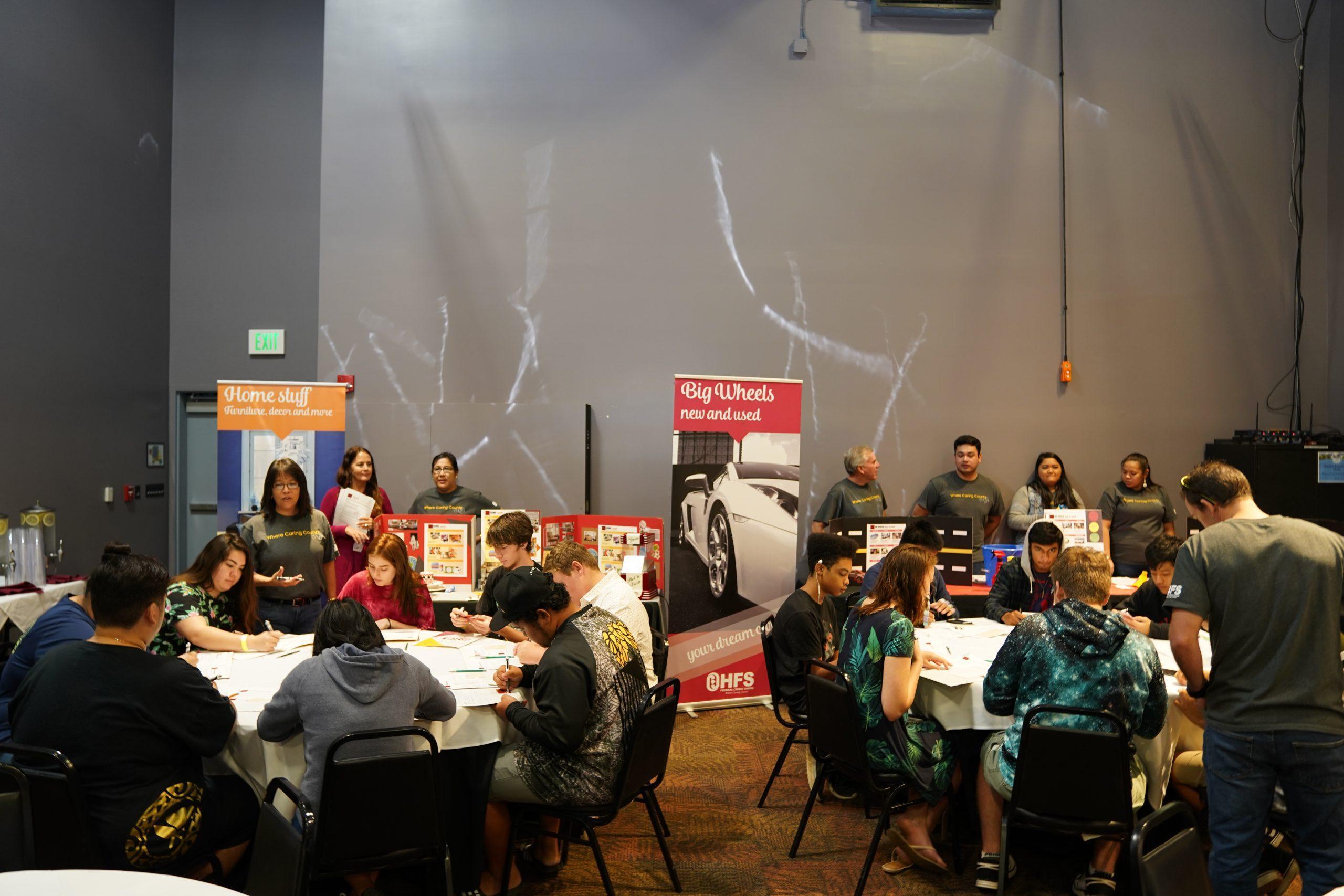 students completing their evaluations