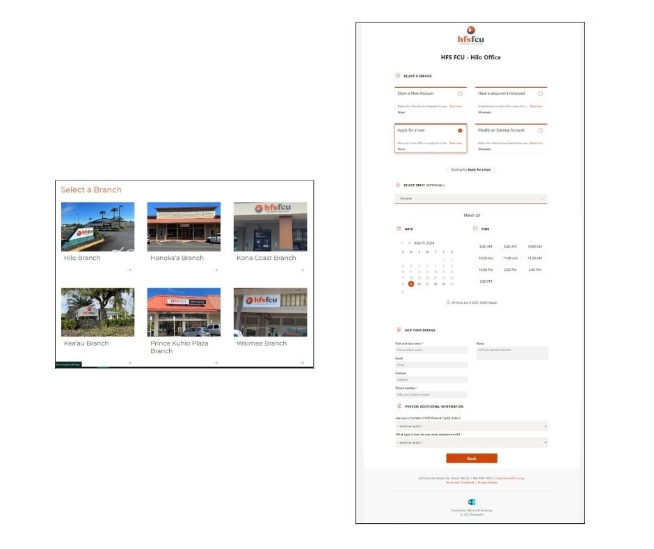 NEW! Schedule an Appointment Online - HFS Federal Credit Union